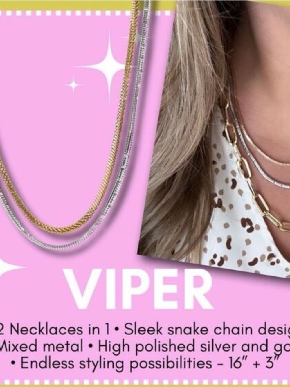 Park Lane Viper Gold and Silver Seperate Layered Chain Necklace Set